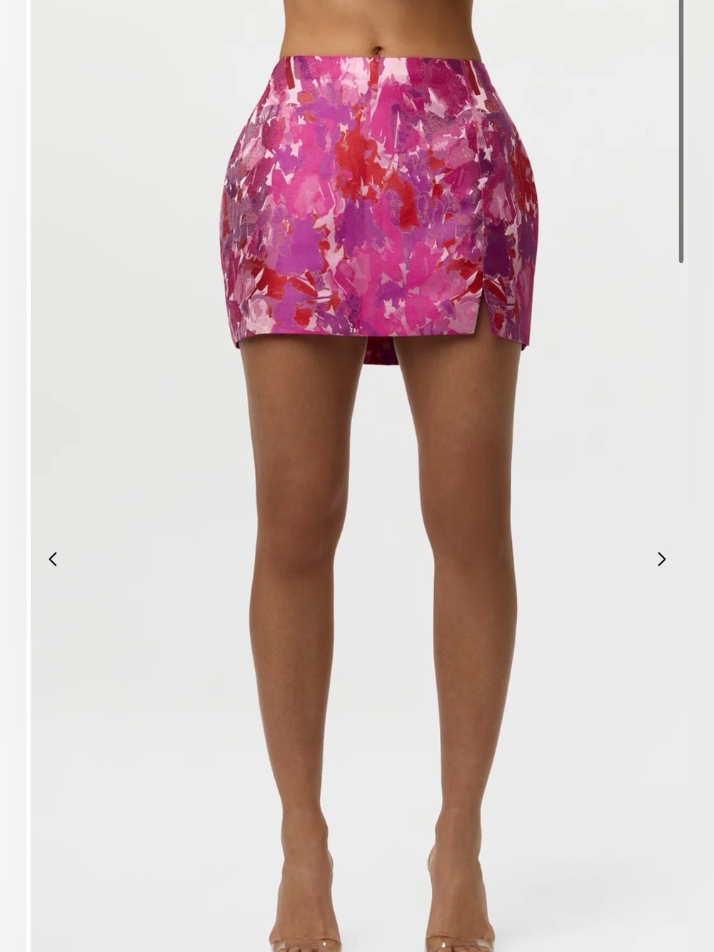 naked wardrobe Pink Abstract Print Mini Skirt